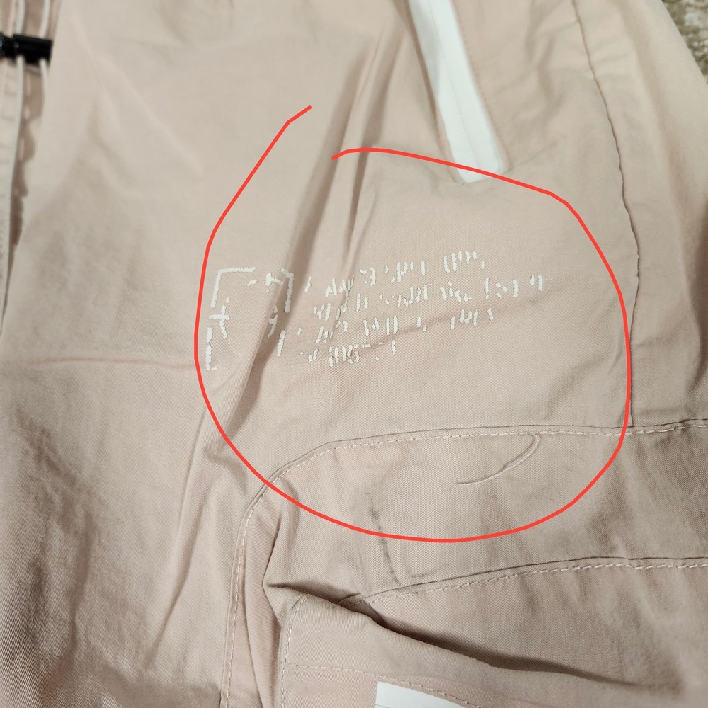 8&9 MFG Combat Nylon Joggers Rose Cargo Pants Zip Pockets Flawed - Picture 4 of 11